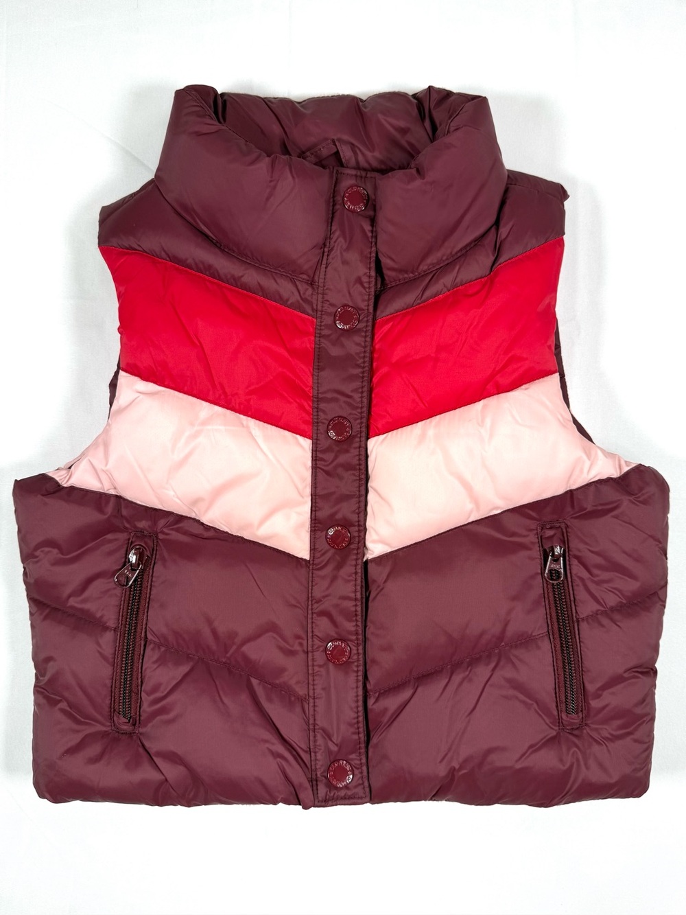 OLD NAVY Girls 94 Puffer Vest 6-7 Retro Reissue Colorblock 90s Y2K Ski Chevron